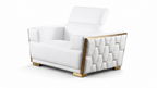 MI-1245 Hexor white Italian leather chair on a clean white background