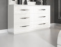 ESF Furniture - Miami Double Dresser in White - MIAMI-DOUBLE DR