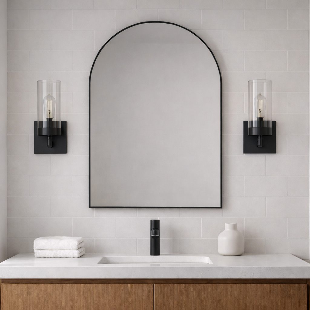 Zephyr Single Light Sconce With Clear Glass Metal Black Finish