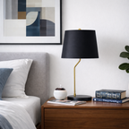 Lustrous Table Lamp - Black outer and Gold inner