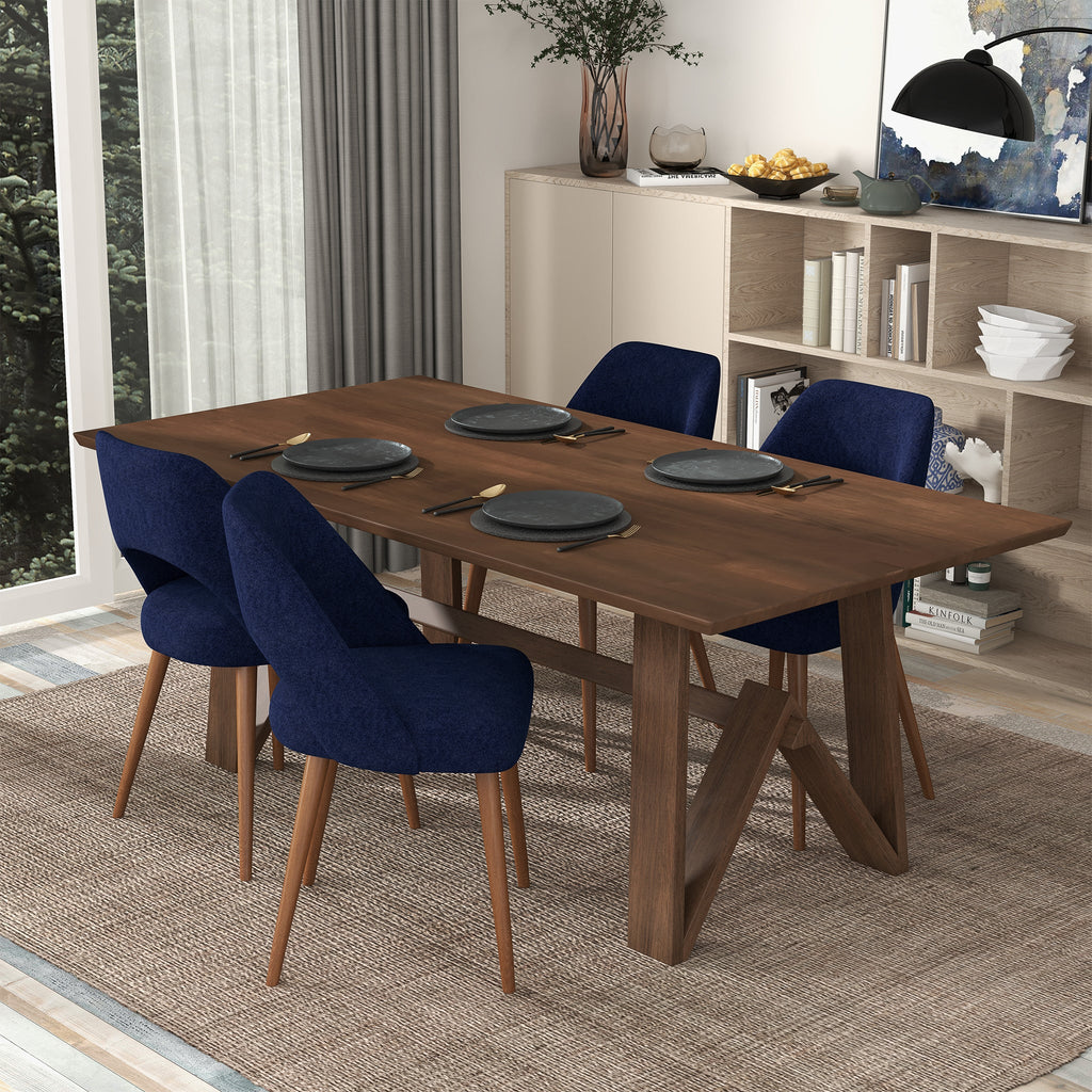 Trimont Rectangular 78" Solid Wood Dining Table