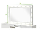 Galaxy Home Coco Solid Wood Mirror Milky White
