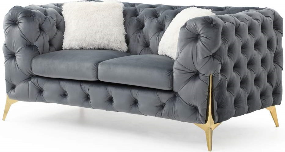 Galaxy Home Moderno Loveseat in Gray