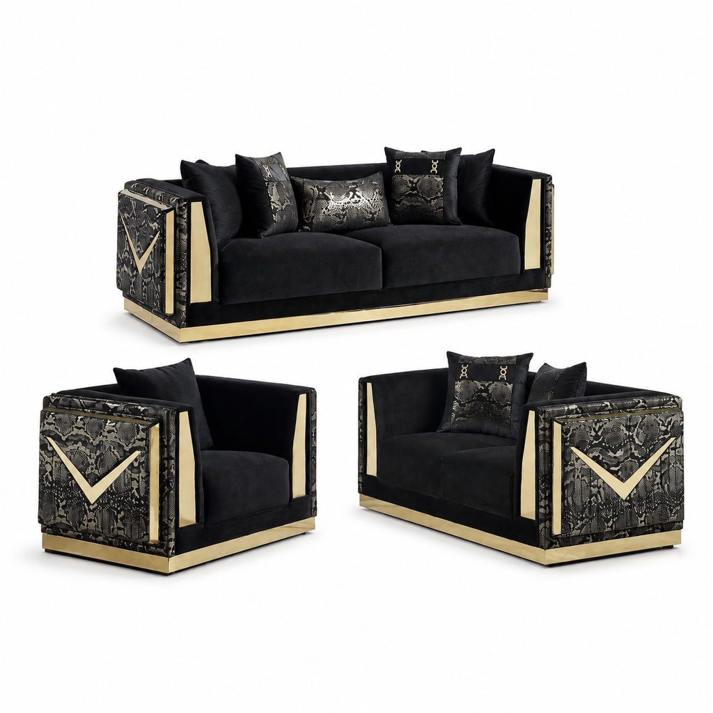 Lumira — monaco black 3 piece v2 — exact included furniture on white