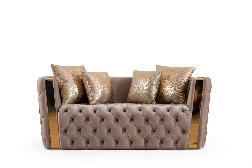 Galaxy Home Naomi Loveseat in Taupe