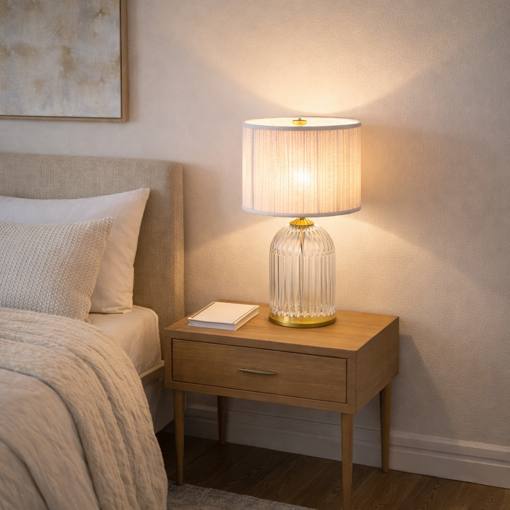 Nebulis Table Lamp Gold - Clear and Pink