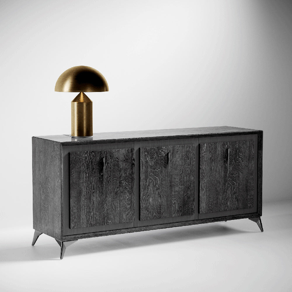ESF Furniture - Aris Krystal 3 Door Buffet in Onyx - ARIS3DOORBUFFET