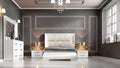 ESF Furniture - Carmen 5 Piece Bedroom King Bed Set in White - CARMENBEDKSWHITE-5SET
