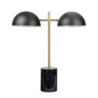 Nova Hydro Black Table Lamp with On/Off Switch Double Lamp with Faux Marble Base