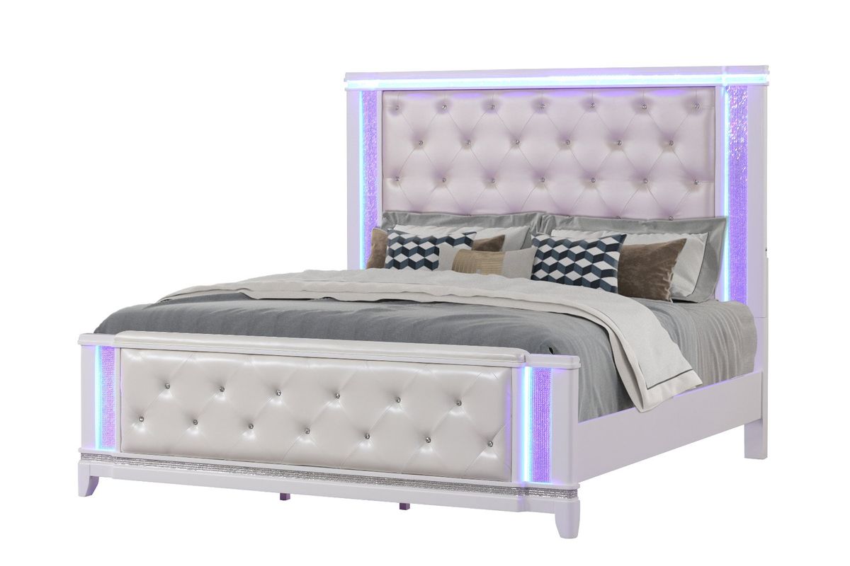 Galaxy Home Opium King Bed in White