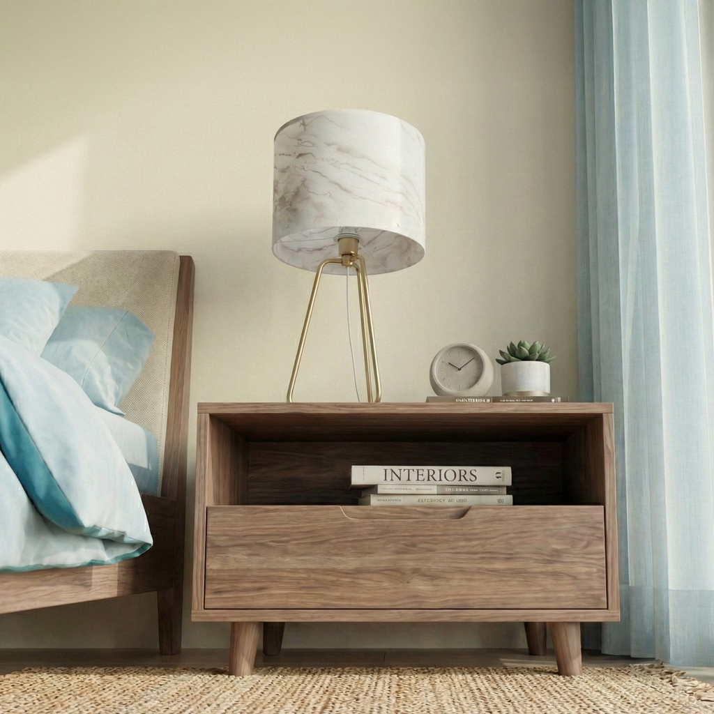 Optima Marble Lampshade Table Lamp - Bronze