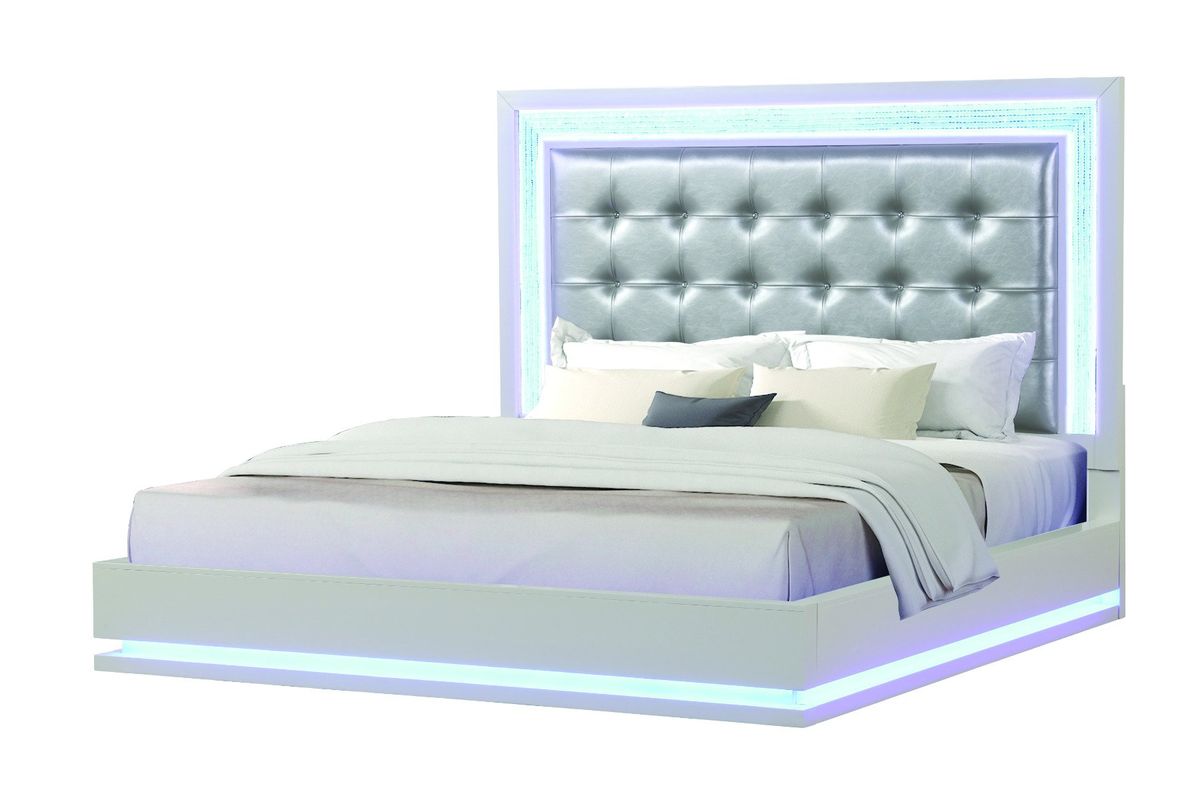 Galaxy Home Passion Queen Bed in Milky White