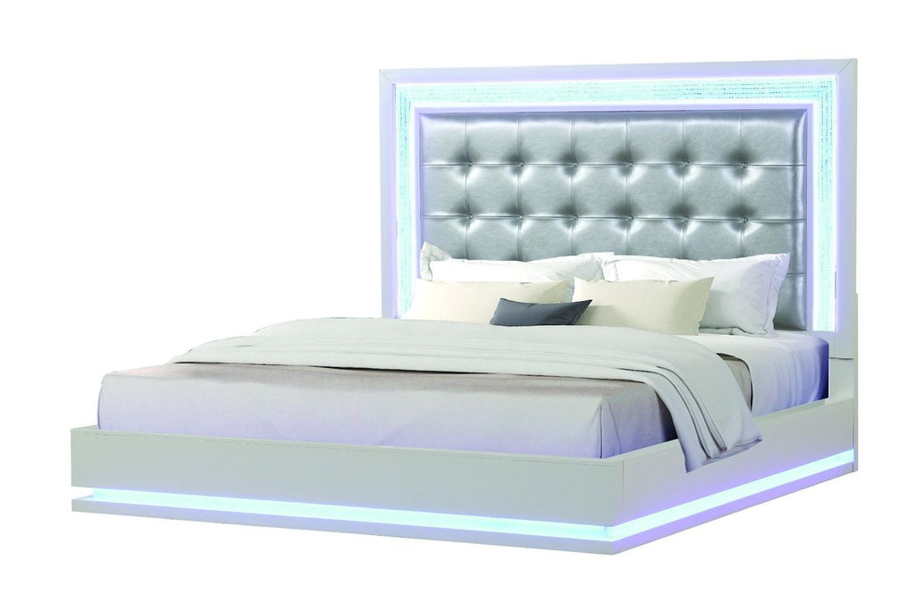 Galaxy Home Passion King Bed in Milky White