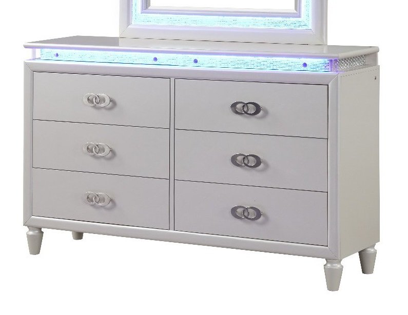 Galaxy Home Perla Dresser in Milky White