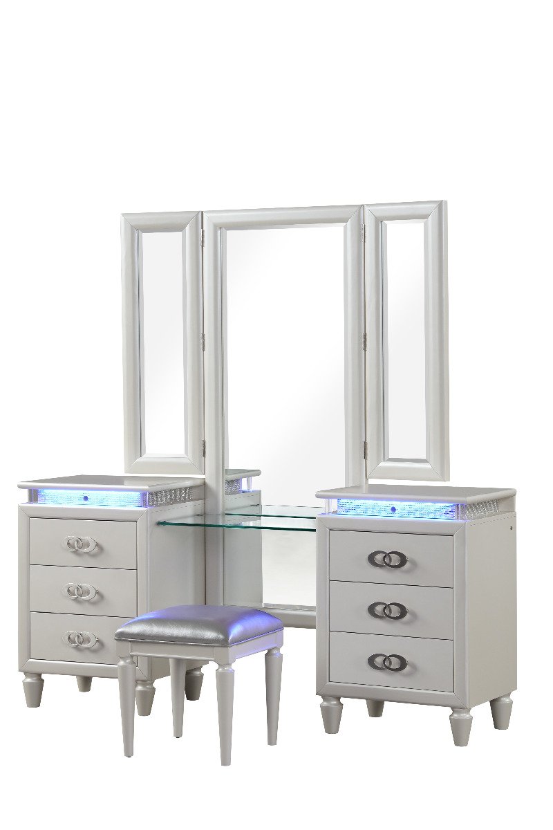 Galaxy Home Passion Vanity Set in Milky White