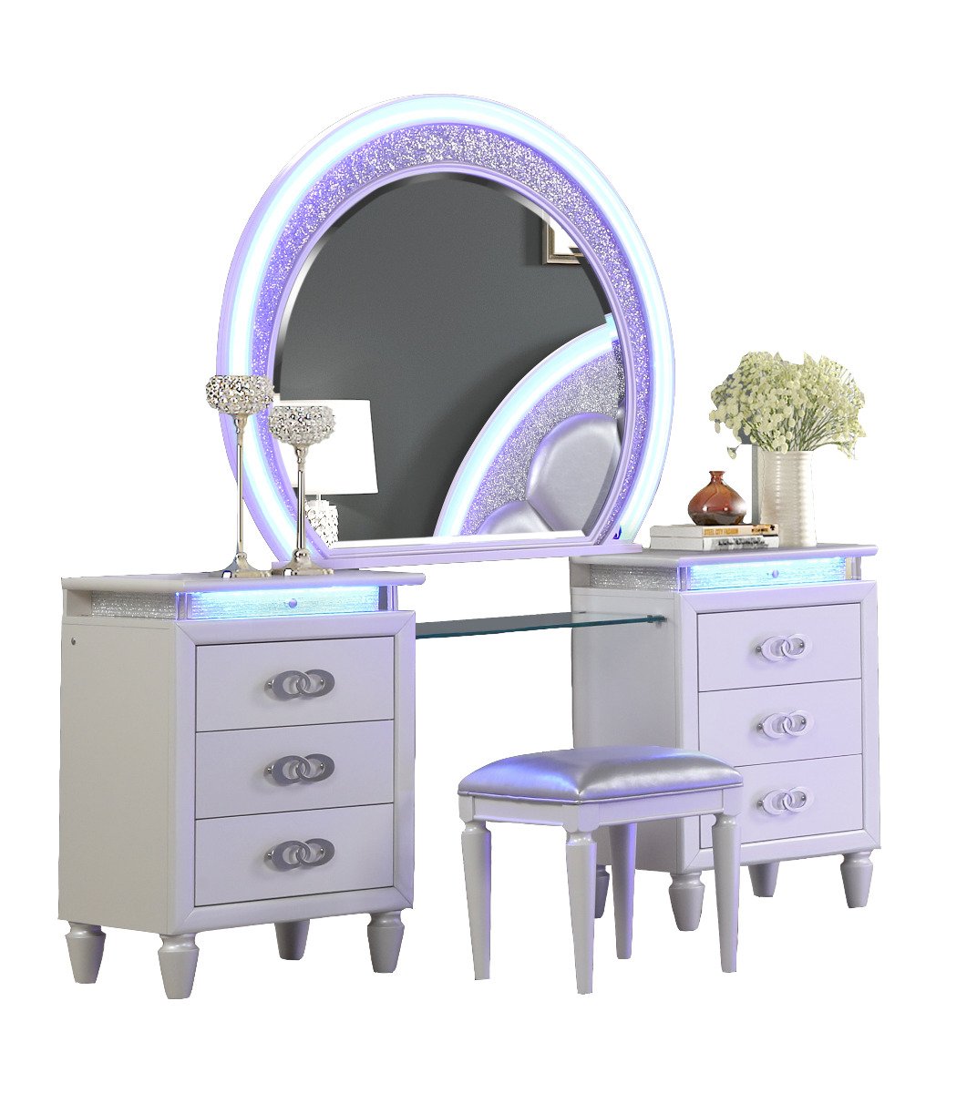 Galaxy Home Perla LED Vanity in Milky White