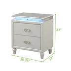 Galaxy Home Passion Nightstand in Milky White