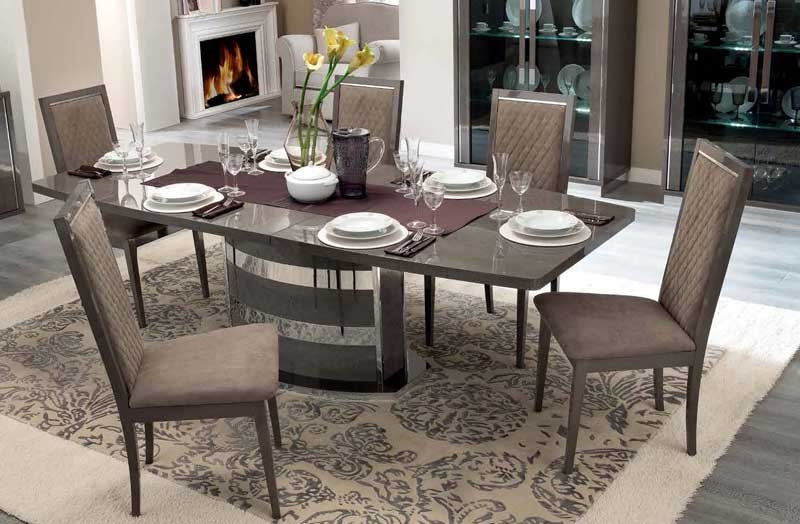 ESF Furniture - Platinum Dining Table w-18" Extension - PLATINUM-DT
