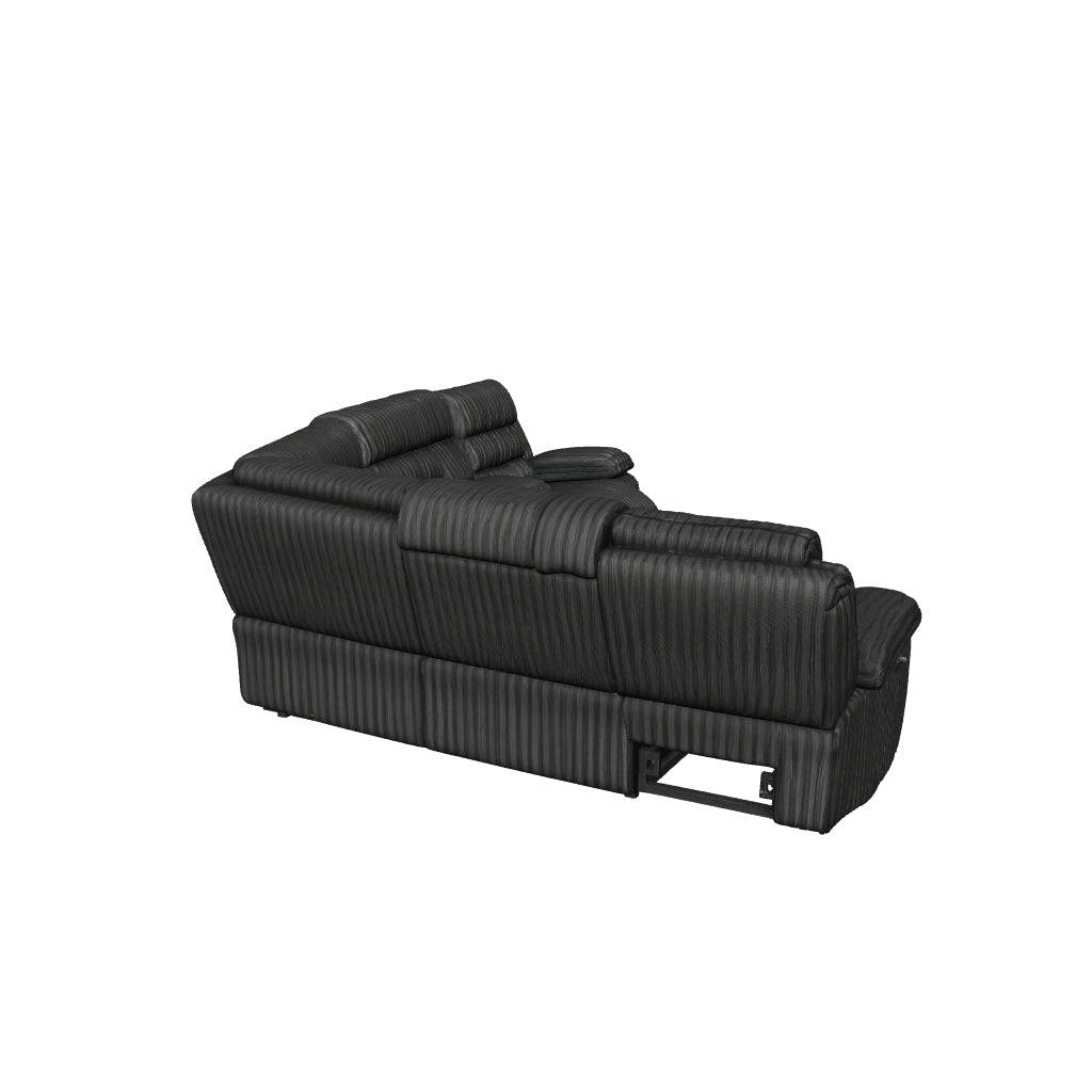Atkinson Black Upholstered Reclining Sectional Sofa 3D model