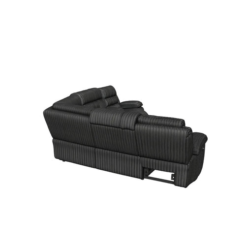 Atkinson Black Upholstered Reclining Sectional Sofa 3D model