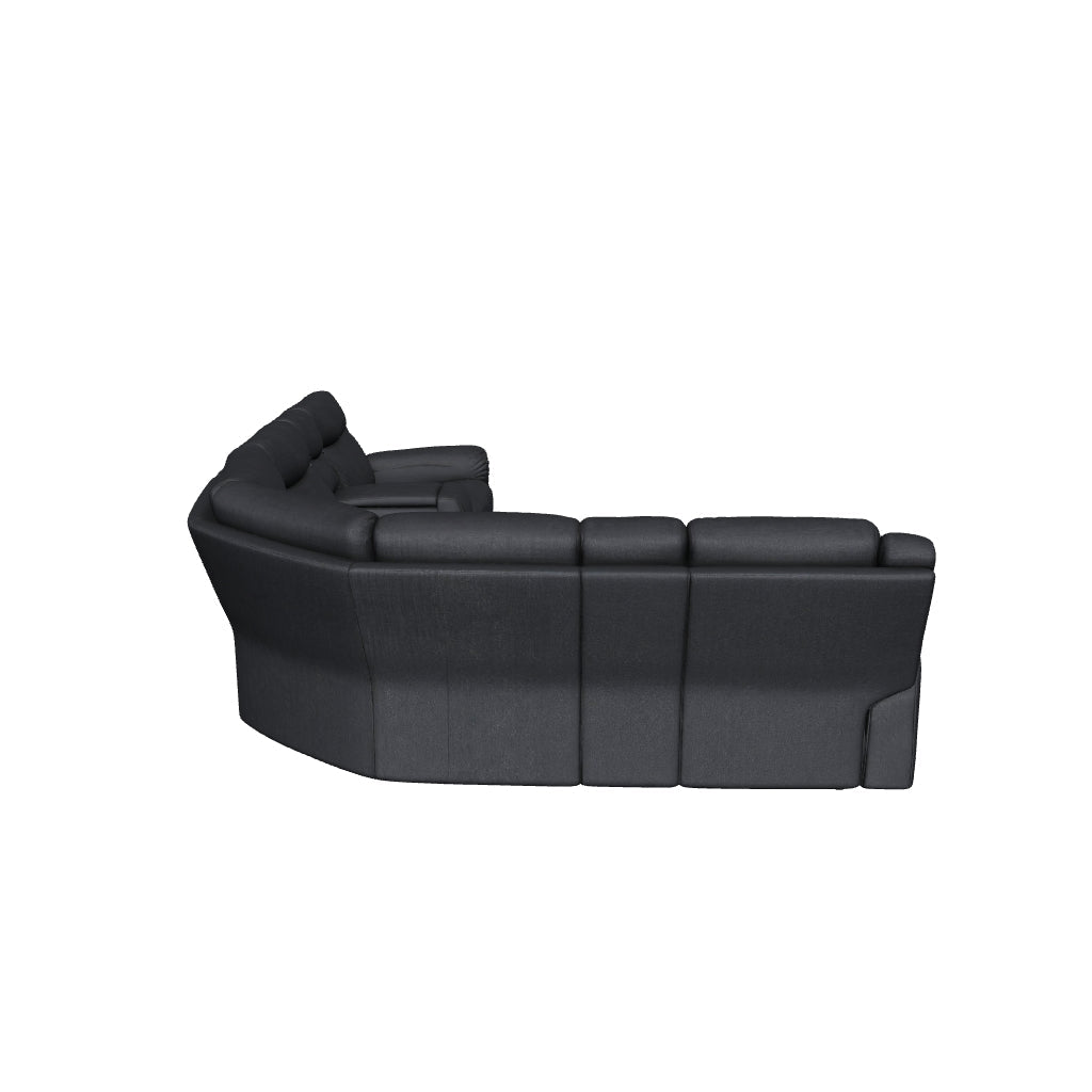 Hagen Steel Grey Upholstered Power Reclining Sectional Sofa 3D model
