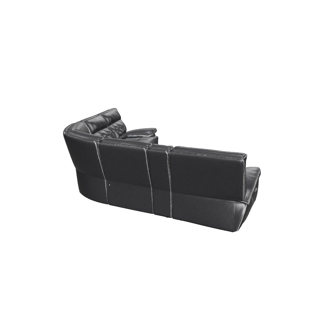 Hewitt Black Dual Power Reclining Sectional 3D model