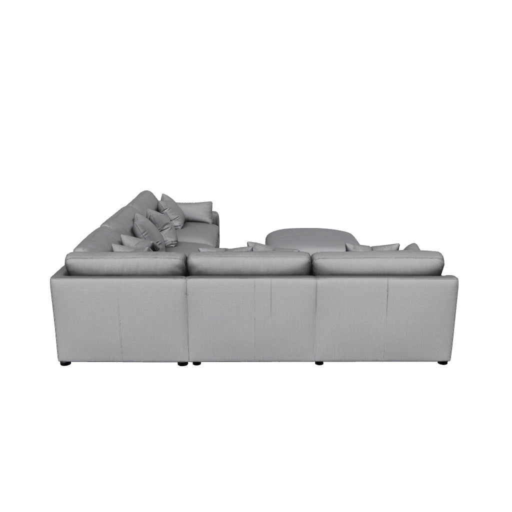 Pluma Charcoal 6-piece Upholstered Modular Sectional Sofa 3D model