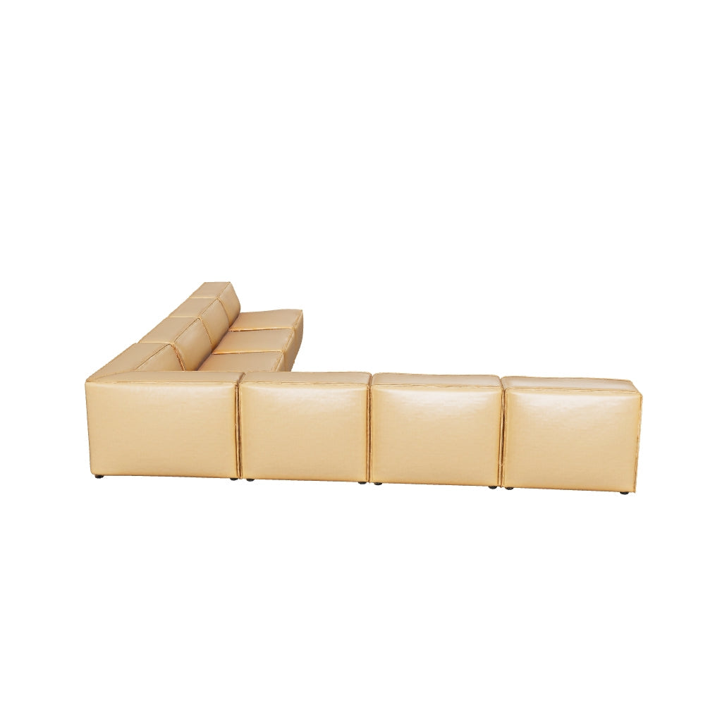 Mingle 7-Piece Vegan Leather Sectional Sofa 3D model