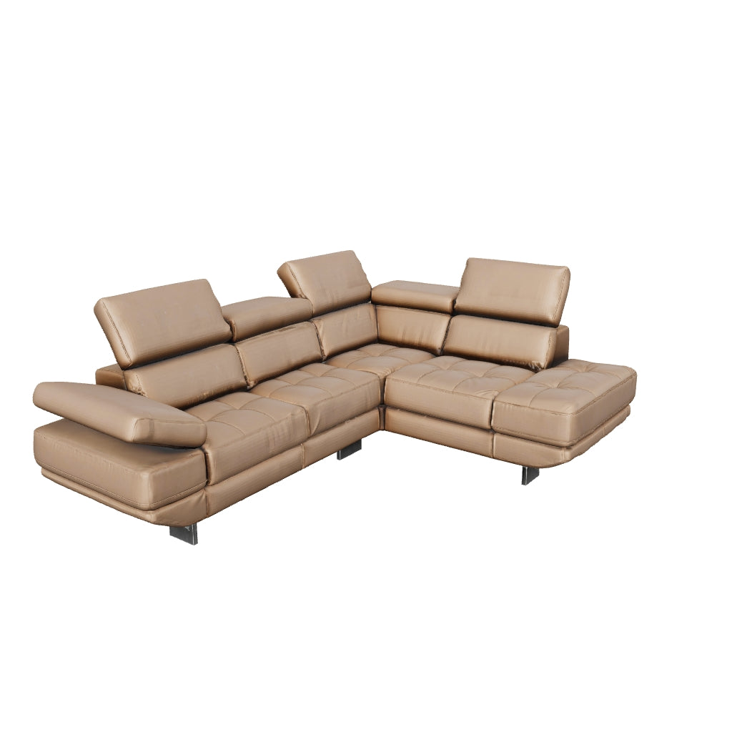 Annalaise Recliner Leather Sectional in Caramel 3D model
