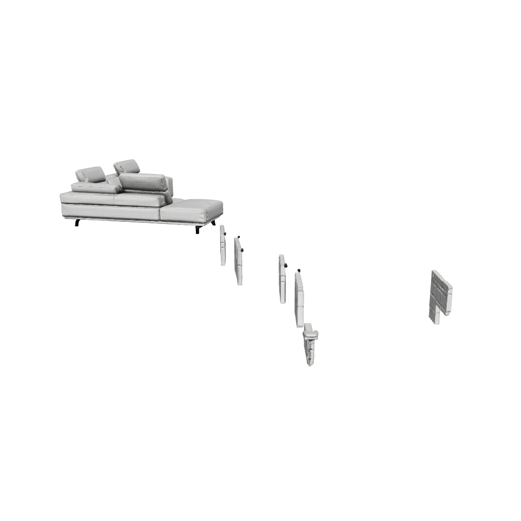 Davenport Light Grey Sectional 3D model