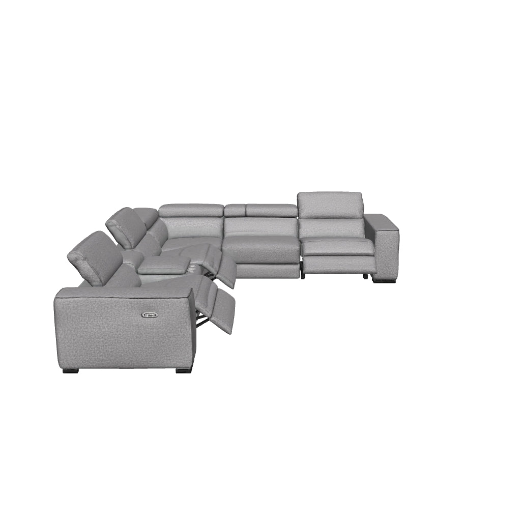 Picasso Motion Fabric Sectional in Dark Grey 3D model