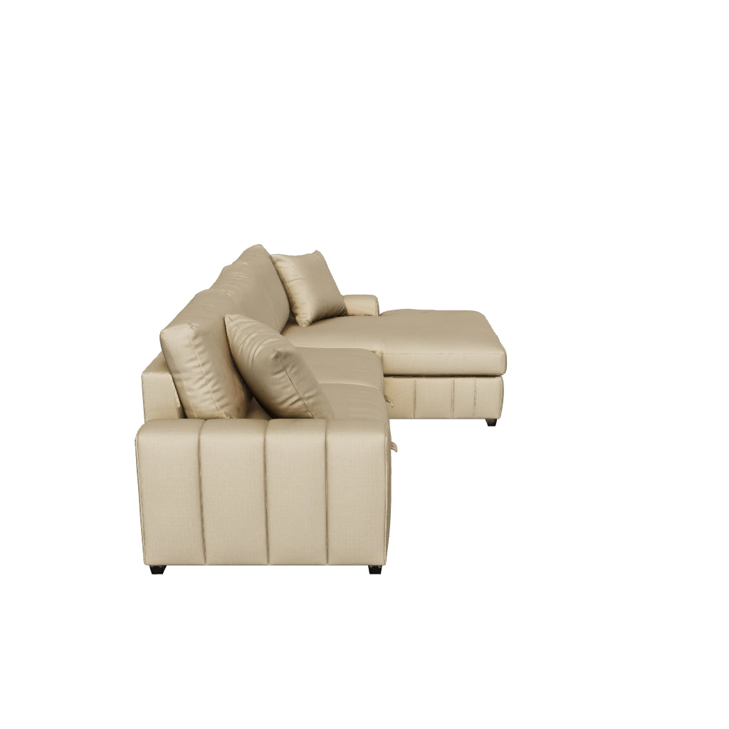 Pastrana Upholstered Sleeper Sectional Sofa RAF Chaise Camel 3D model