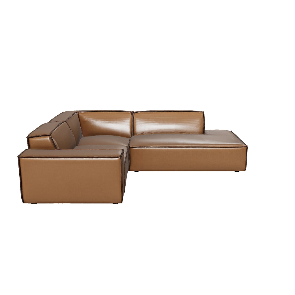Restore 3-Piece Vegan Leather Modular L-Shaped Sectional Sofa 3D model