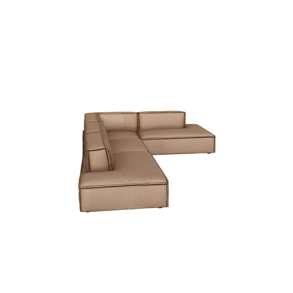 Restore 4-Piece Performance Fabric Upholstered Modular L-Shaped Armless Sectional Sofa 3D model