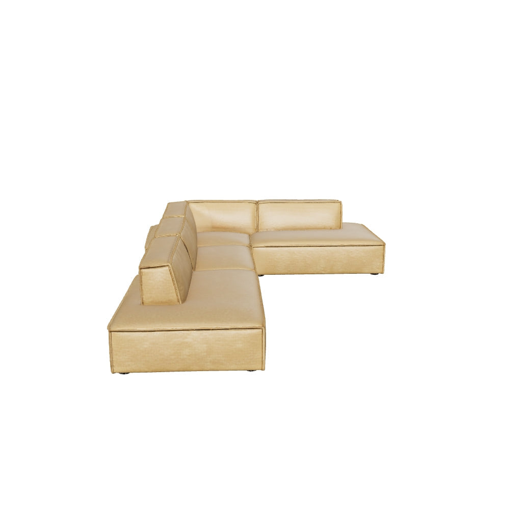 Restore 4-Piece Vegan Leather Modular L-Shaped Armless Sectional Sofa 3D model