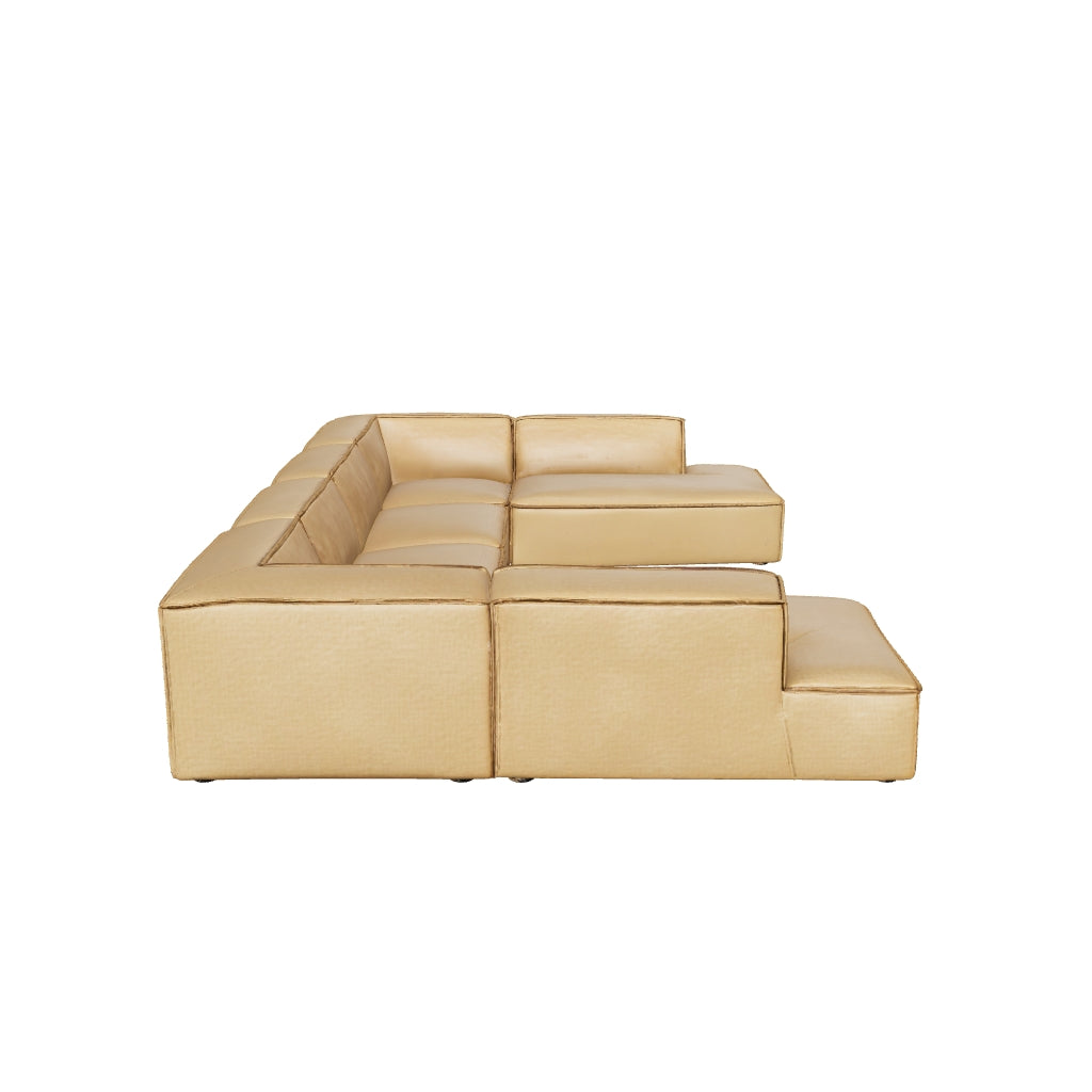 Restore 6-Piece Vegan Leather U-Shaped Armless Sectional Sofa 3D model