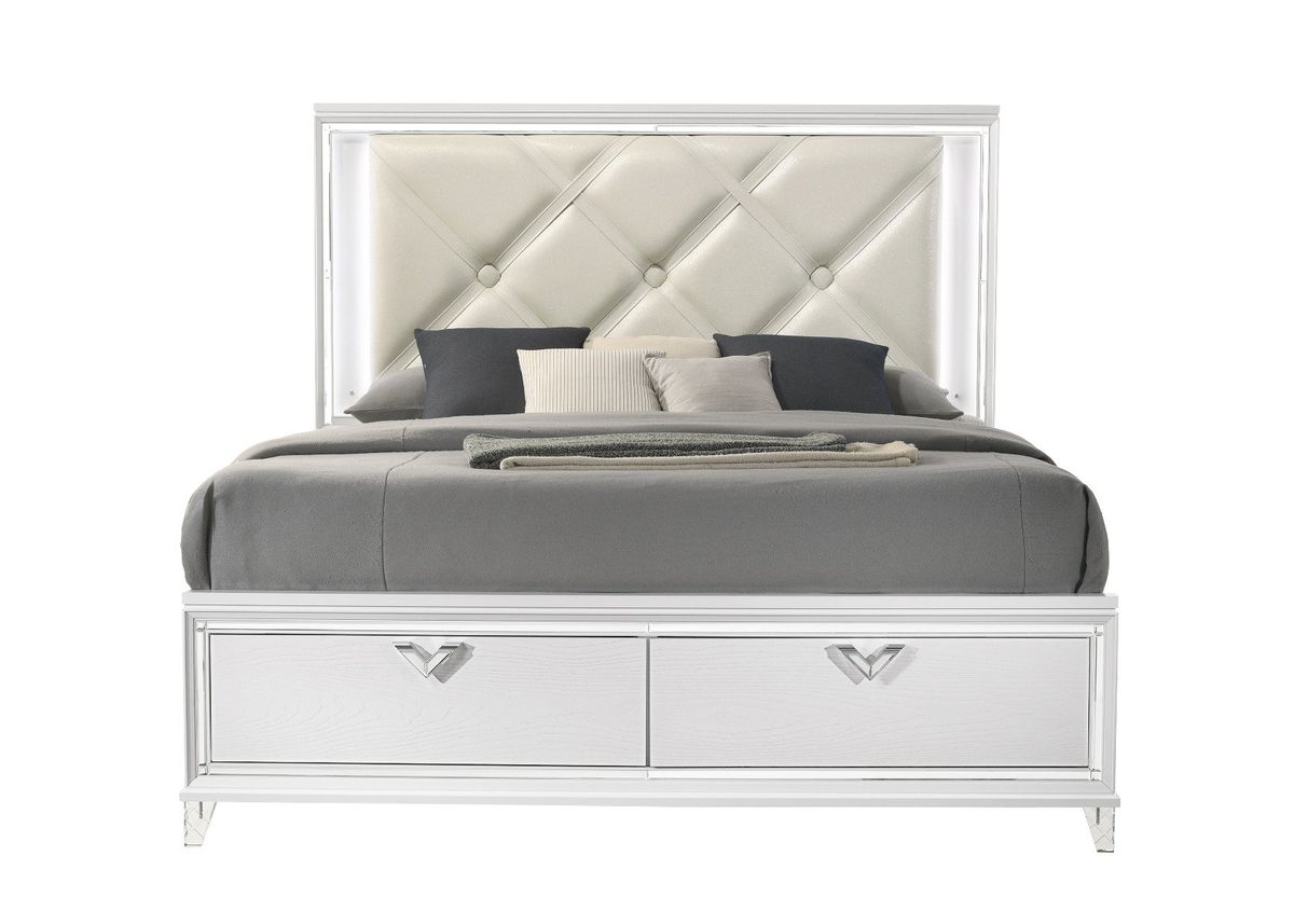 Galaxy Home Prism King Bed in White