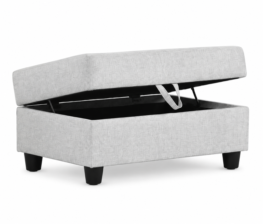 Rocket Gray Storage Ottoman
