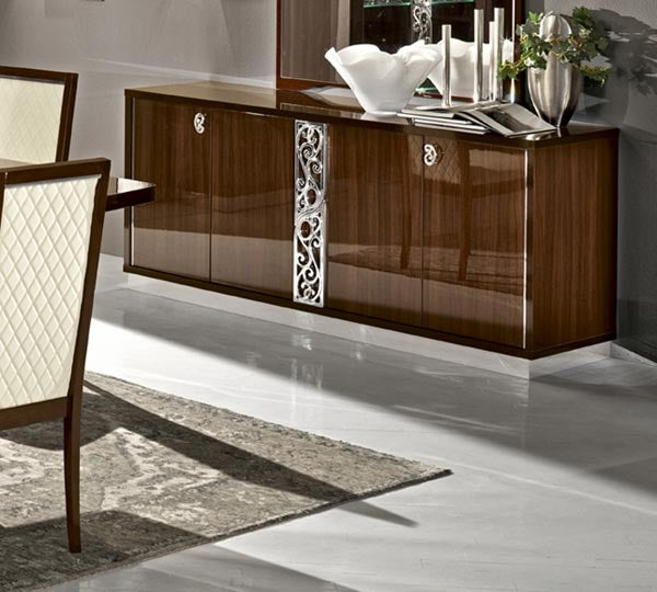 ESF Furniture - Roma 4-Door Buffet in Walnut - ROMA4DBUFFETW