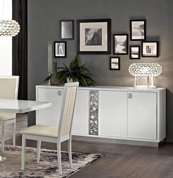 ESF Furniture - Roma 4-Door Buffet in White - ROMA4DBUFFETWHITE