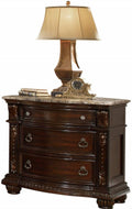 Galaxy Home Roma 3 Drawer Nightstand in Dark Walnut GHF-808857868329
