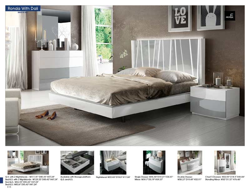 ESF Furniture - Ronda Dali 4 Piece King Bedroom Set - RONDADEKBDD-4SET