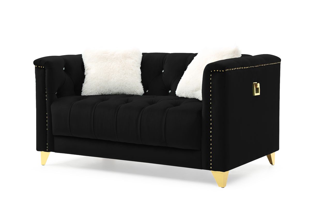 Galaxy Home Russell Loveseat in Black