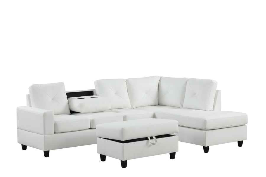 Rocket White PU Reversible — Sectional only