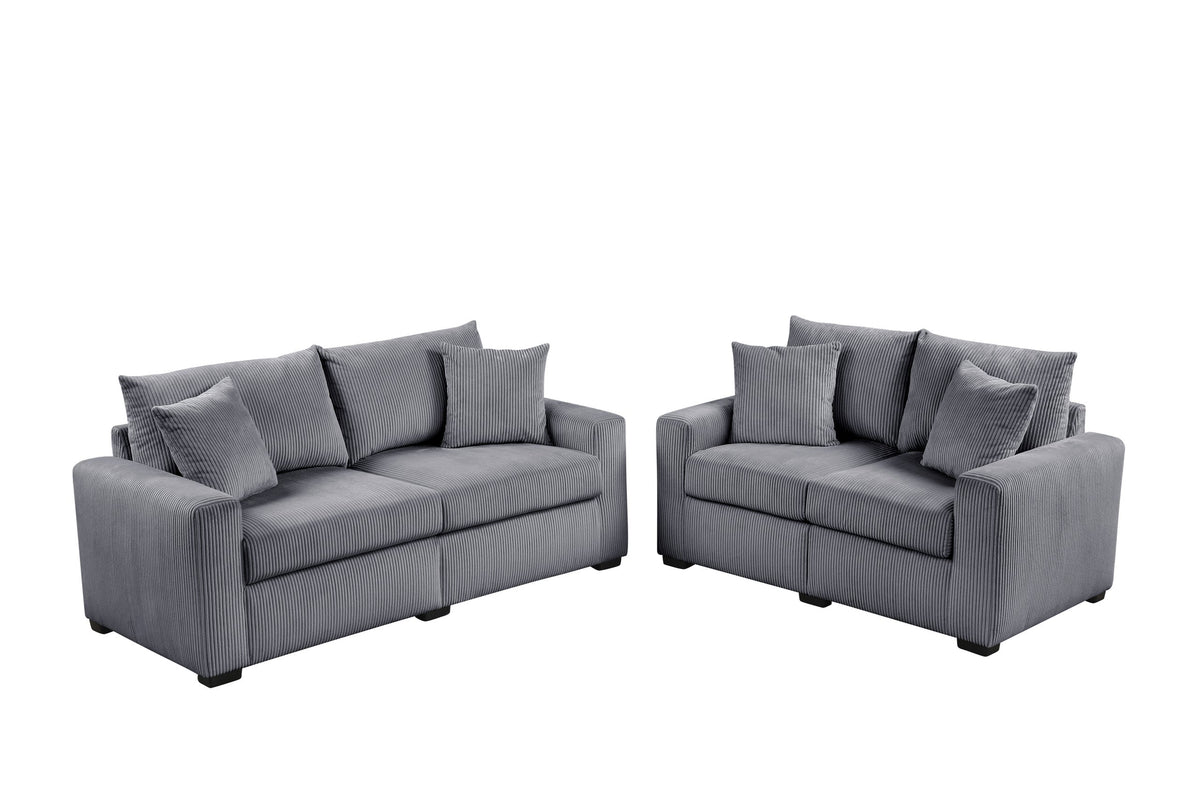 HH1124 Gray - Sofa & Loveseat Set