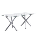 D201 Gray - Glass Table + 6 Chairs