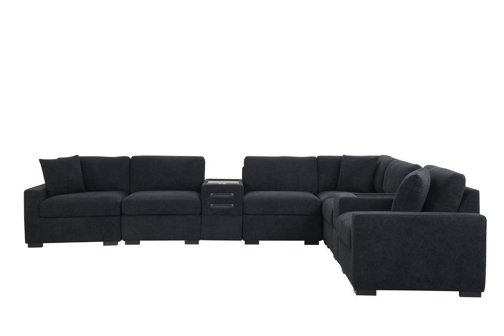 Barista Black 8PC Modular Sectional Set (w/ Bluetooth Speaker) **NEW ARRIVAL**