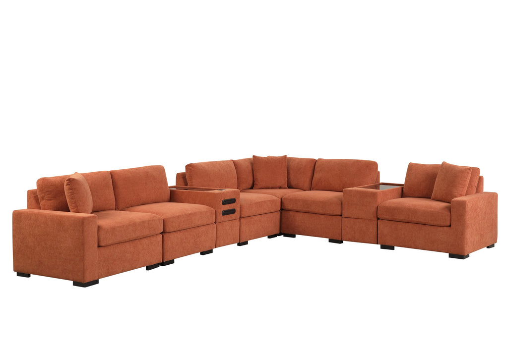 Barista Rust 8PC Modular Sectional Set (w/ Bluetooth Speaker) **NEW ARRIVAL**