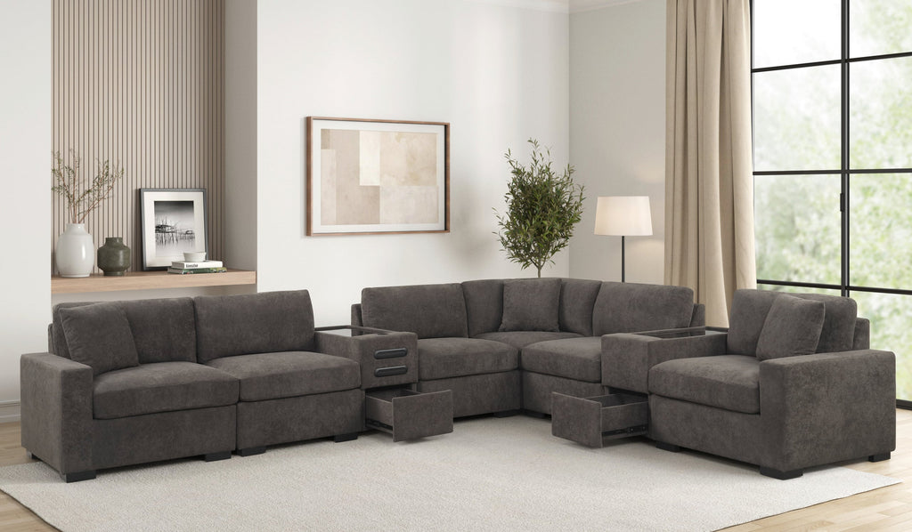 Barista Chocolate 8-Piece Modular Sectional Set
