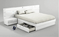 ESF Furniture - Sara King with Storage Bed in Glossy White - SARASTORAGEKITK.S